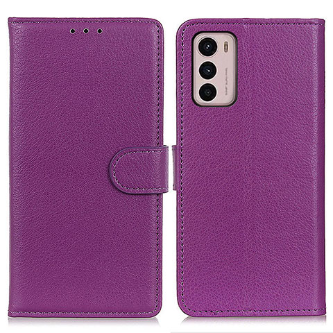 Custodia Portafoglio In Pelle Cover con Supporto A03D per Motorola Moto G42 Viola