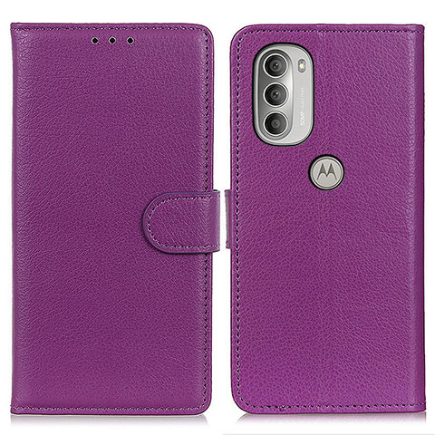 Custodia Portafoglio In Pelle Cover con Supporto A03D per Motorola Moto G51 5G Viola