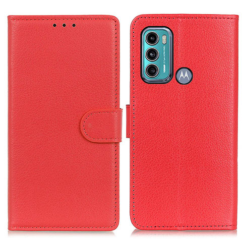 Custodia Portafoglio In Pelle Cover con Supporto A03D per Motorola Moto G60 Rosso