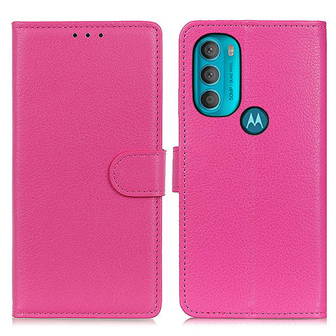 Custodia Portafoglio In Pelle Cover con Supporto A03D per Motorola Moto G71 5G Rosa Caldo