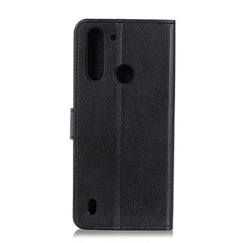 Custodia Portafoglio In Pelle Cover con Supporto A03D per Motorola Moto One Fusion Nero