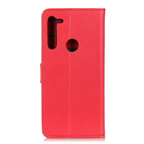 Custodia Portafoglio In Pelle Cover con Supporto A03D per Motorola Moto One Fusion Plus Rosso