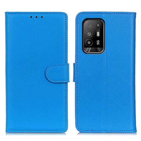 Custodia Portafoglio In Pelle Cover con Supporto A03D per Oppo F19 Pro+ Plus 5G Cielo Blu