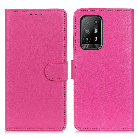 Custodia Portafoglio In Pelle Cover con Supporto A03D per Oppo F19 Pro+ Plus 5G Rosa Caldo