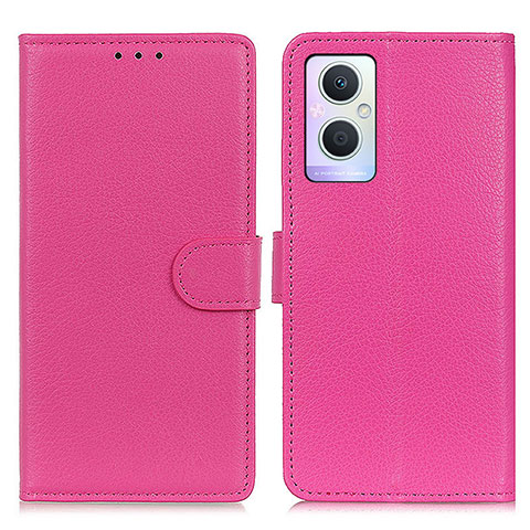 Custodia Portafoglio In Pelle Cover con Supporto A03D per Oppo F21s Pro 5G Rosa Caldo