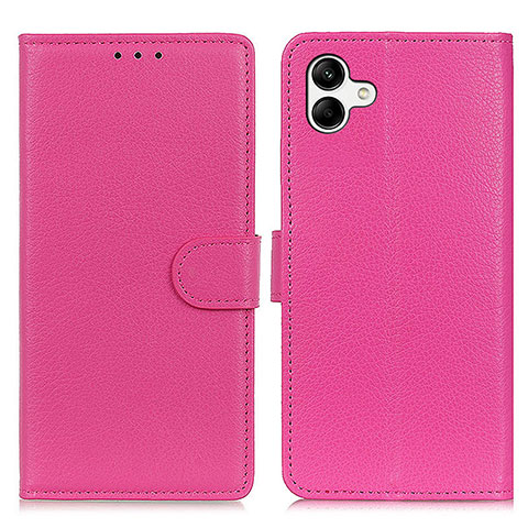 Custodia Portafoglio In Pelle Cover con Supporto A03D per Samsung Galaxy M04 Rosa Caldo