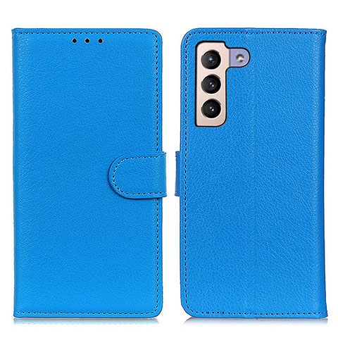 Custodia Portafoglio In Pelle Cover con Supporto A03D per Samsung Galaxy S21 5G Cielo Blu