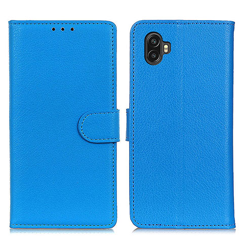 Custodia Portafoglio In Pelle Cover con Supporto A03D per Samsung Galaxy Xcover Pro 2 5G Cielo Blu