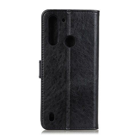 Custodia Portafoglio In Pelle Cover con Supporto A04D per Motorola Moto One Fusion Nero