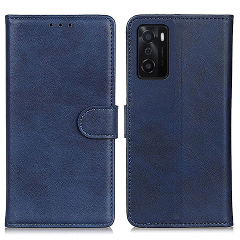 Custodia Portafoglio In Pelle Cover con Supporto A04D per Oppo A55S 5G Blu