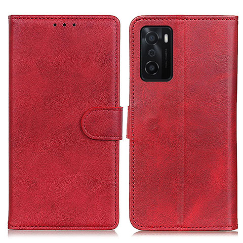 Custodia Portafoglio In Pelle Cover con Supporto A04D per Oppo A55S 5G Rosso