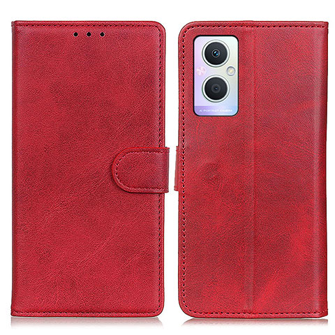 Custodia Portafoglio In Pelle Cover con Supporto A04D per Oppo A96 5G Rosso