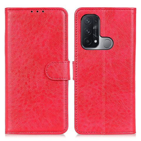 Custodia Portafoglio In Pelle Cover con Supporto A04D per Oppo Reno5 A Rosso