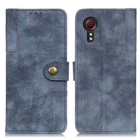 Custodia Portafoglio In Pelle Cover con Supporto A04D per Samsung Galaxy XCover 5 SM-G525F Blu