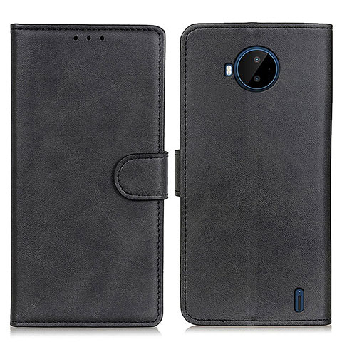 Custodia Portafoglio In Pelle Cover con Supporto A05D per Nokia C20 Plus Nero