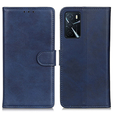 Custodia Portafoglio In Pelle Cover con Supporto A05D per Oppo A16s Blu