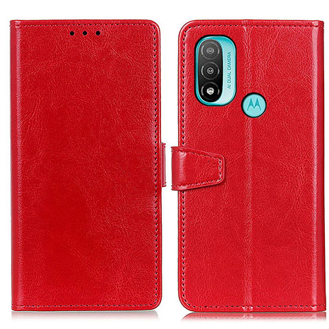 Custodia Portafoglio In Pelle Cover con Supporto A06D per Motorola Moto E20 Rosso