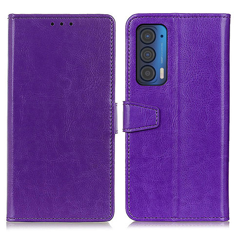 Custodia Portafoglio In Pelle Cover con Supporto A06D per Motorola Moto Edge (2021) 5G Viola