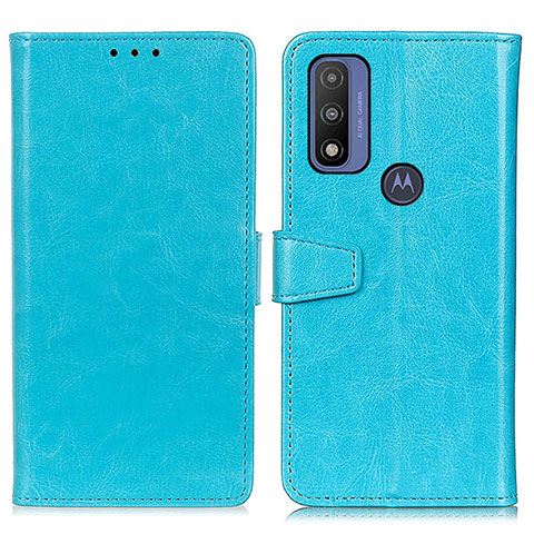 Custodia Portafoglio In Pelle Cover con Supporto A06D per Motorola Moto G Pure Cielo Blu