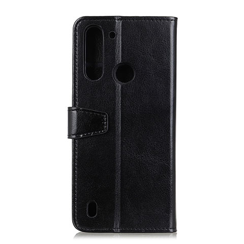 Custodia Portafoglio In Pelle Cover con Supporto A06D per Motorola Moto One Fusion Nero