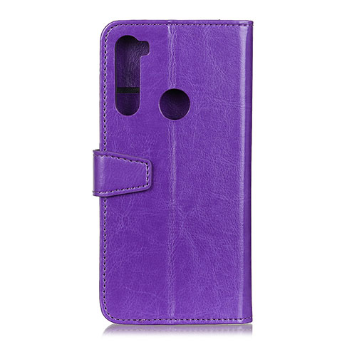 Custodia Portafoglio In Pelle Cover con Supporto A06D per Motorola Moto One Fusion Plus Viola