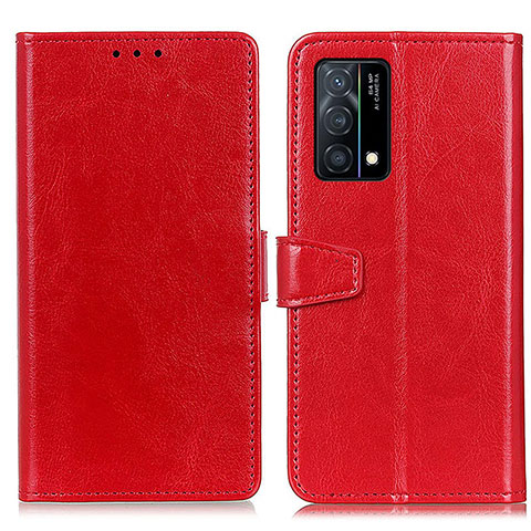 Custodia Portafoglio In Pelle Cover con Supporto A06D per Oppo K9 5G Rosso