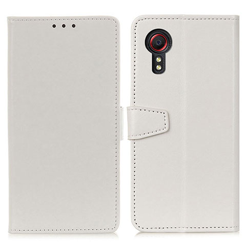 Custodia Portafoglio In Pelle Cover con Supporto A06D per Samsung Galaxy XCover 5 SM-G525F Bianco
