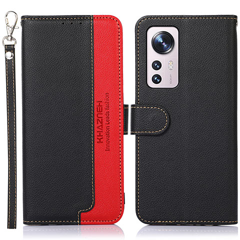 Custodia Portafoglio In Pelle Cover con Supporto A06D per Xiaomi Mi 12 Lite 5G Rosso e Nero