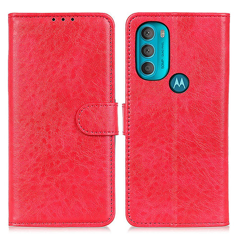 Custodia Portafoglio In Pelle Cover con Supporto A07D per Motorola Moto G71 5G Rosso