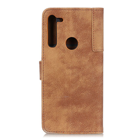 Custodia Portafoglio In Pelle Cover con Supporto A07D per Motorola Moto One Fusion Plus Marrone