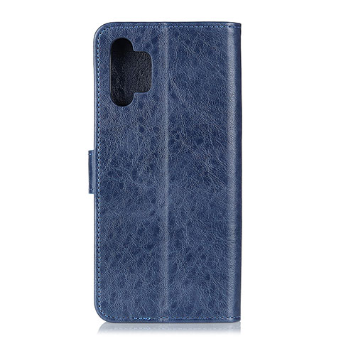 Custodia Portafoglio In Pelle Cover con Supporto A07D per Samsung Galaxy M32 5G Blu