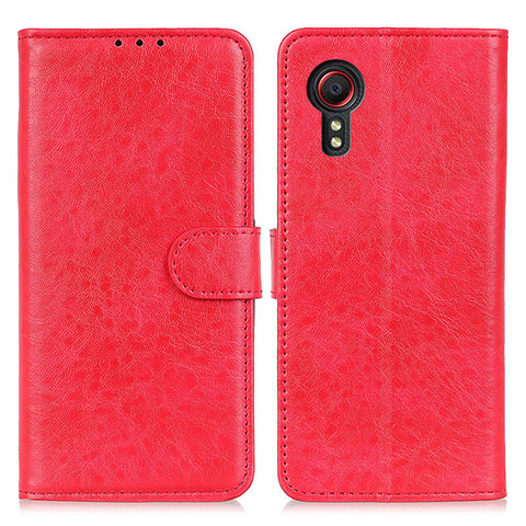 Custodia Portafoglio In Pelle Cover con Supporto A07D per Samsung Galaxy XCover 5 SM-G525F Rosso