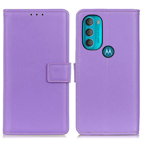 Custodia Portafoglio In Pelle Cover con Supporto A08D per Motorola Moto G71 5G Viola