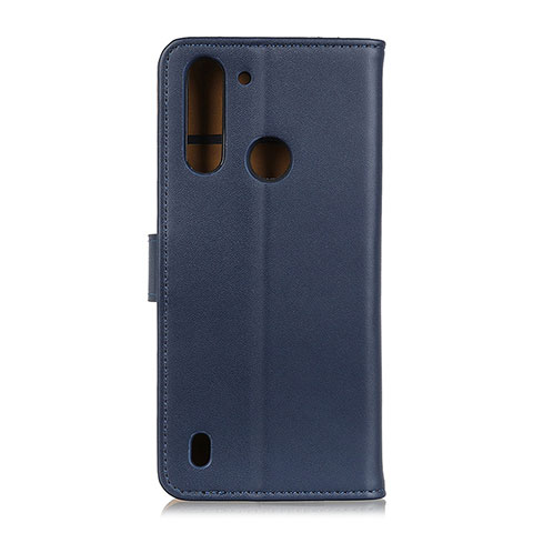 Custodia Portafoglio In Pelle Cover con Supporto A08D per Motorola Moto One Fusion Blu