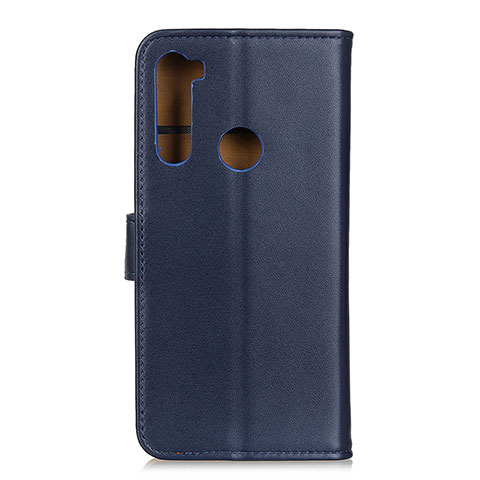 Custodia Portafoglio In Pelle Cover con Supporto A08D per Motorola Moto One Fusion Plus Blu