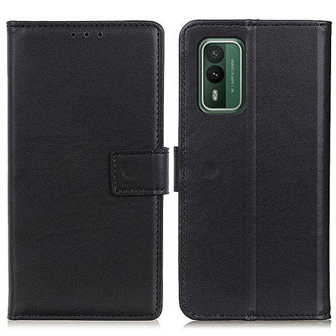 Custodia Portafoglio In Pelle Cover con Supporto A08D per Nokia XR21 Nero