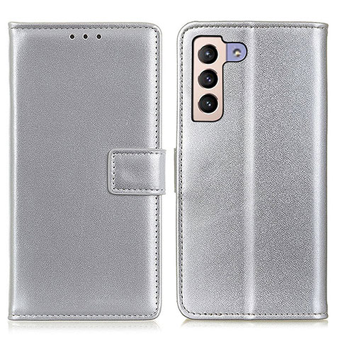 Custodia Portafoglio In Pelle Cover con Supporto A08D per Samsung Galaxy S23 Plus 5G Argento