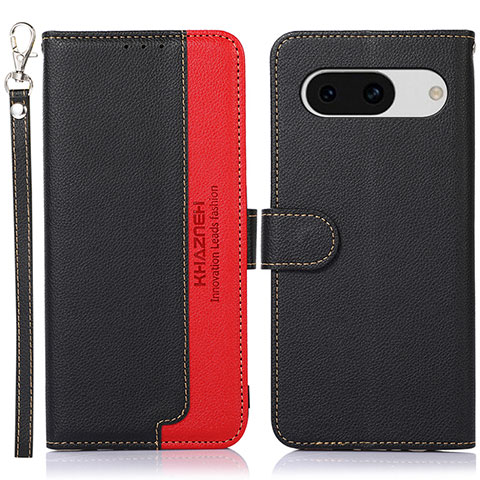 Custodia Portafoglio In Pelle Cover con Supporto A09D per Google Pixel 8a 5G Nero