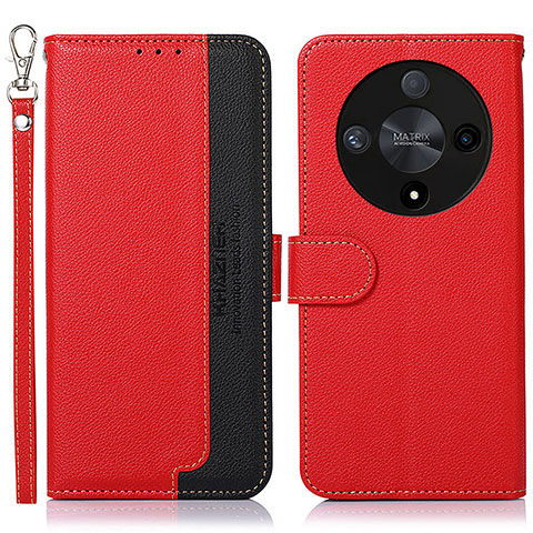 Custodia Portafoglio In Pelle Cover con Supporto A09D per Huawei Honor Magic6 Lite 5G Rosso