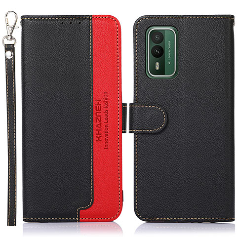 Custodia Portafoglio In Pelle Cover con Supporto A09D per Nokia XR21 Nero