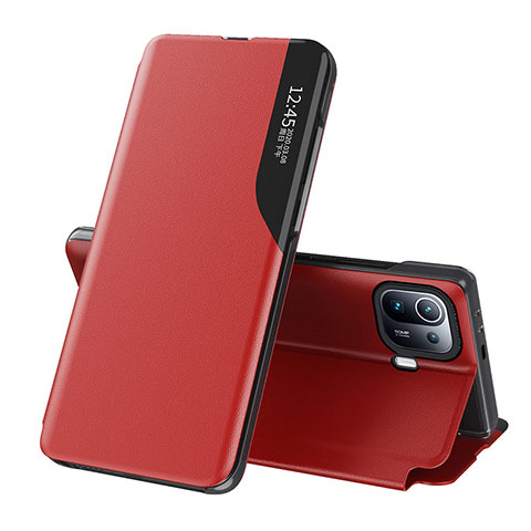 Custodia Portafoglio In Pelle Cover con Supporto A09D per Xiaomi Mi 11 Pro 5G Rosso