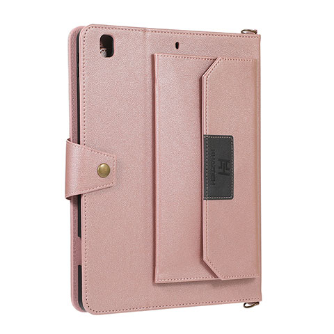 Custodia Portafoglio In Pelle Cover con Supporto AD1 per Apple iPad Air 2 Oro Rosa