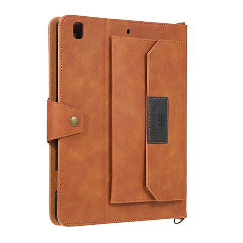 Custodia Portafoglio In Pelle Cover con Supporto AD1 per Apple New iPad 9.7 (2017) Marrone