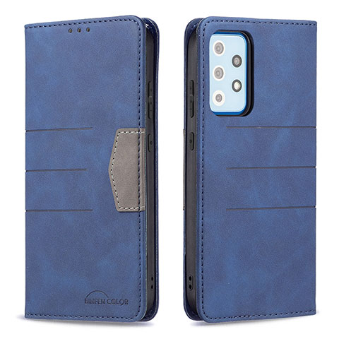 Custodia Portafoglio In Pelle Cover con Supporto B01F per Samsung Galaxy A52s 5G Blu