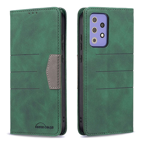 Custodia Portafoglio In Pelle Cover con Supporto B01F per Samsung Galaxy A72 4G Verde