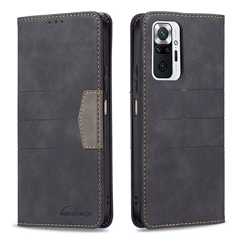 Custodia Portafoglio In Pelle Cover con Supporto B01F per Xiaomi Redmi Note 10 Pro Max Nero