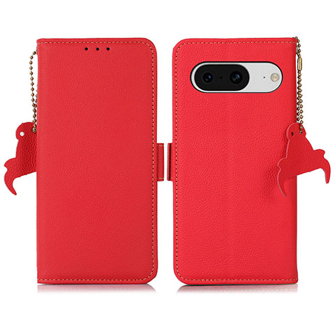 Custodia Portafoglio In Pelle Cover con Supporto B01H per Google Pixel 8 5G Rosso