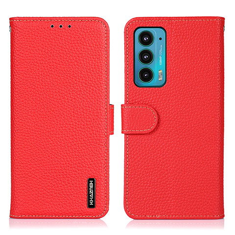 Custodia Portafoglio In Pelle Cover con Supporto B01H per Motorola Moto Edge 20 5G Rosso