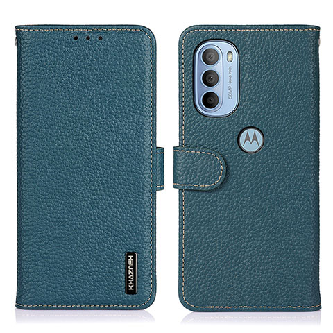 Custodia Portafoglio In Pelle Cover con Supporto B01H per Motorola Moto G41 Verde