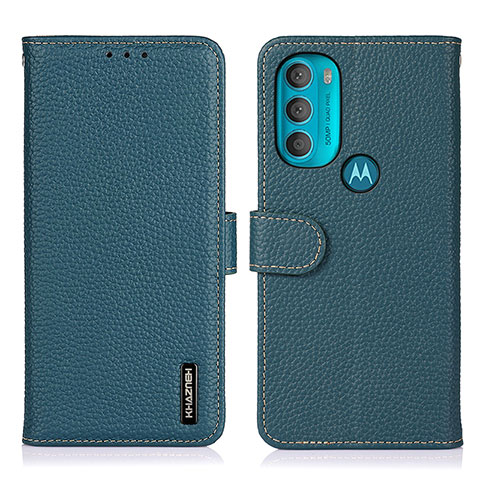 Custodia Portafoglio In Pelle Cover con Supporto B01H per Motorola Moto G71 5G Verde